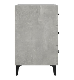 Table de chevet gris béton 40x40x66 cm bois d'ingénierie