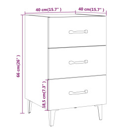 Table de chevet gris béton 40x40x66 cm bois d'ingénierie