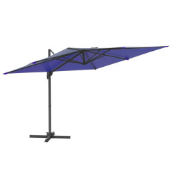 Parasol déporté avec mât en aluminium Bleu azuré 400x300 cm