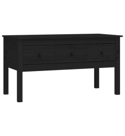 Table basse Noir 102x49x55 cm Bois massif de pin