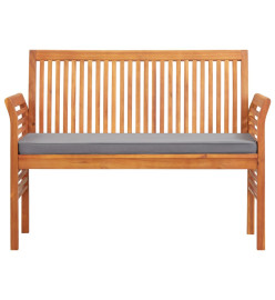 Banc de jardin 2 places avec coussin 120cm Bois d'acacia massif