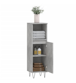 Armoire de salle de bain gris béton 30x30x100 cm