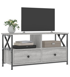 Meuble TV sonoma gris 90x33x45 cm bois d'ingénierie et fer