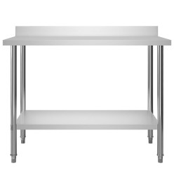 Table de travail de cuisine avec dosseret 120x60x93 cm Inox