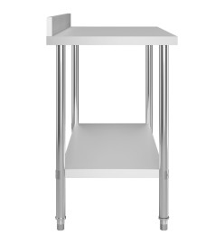 Table de travail de cuisine avec dosseret 120x60x93 cm Inox