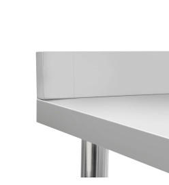 Table de travail de cuisine avec dosseret 120x60x93 cm Inox