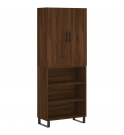 Buffet haut Chêne marron 69,5x34x180 cm Bois d'ingénierie