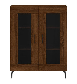 Buffet haut Chêne marron 69,5x34x180 cm Bois d'ingénierie