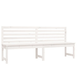 Banc de jardin blanc 201,5 cm bois massif de pin