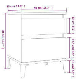 Table de chevet Gris béton 40x35x50 cm