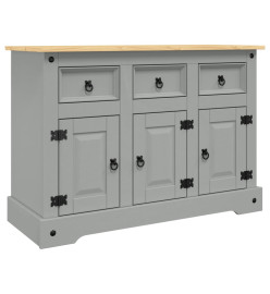 Buffet Corona gris 112x43x78 cm bois massif de pin