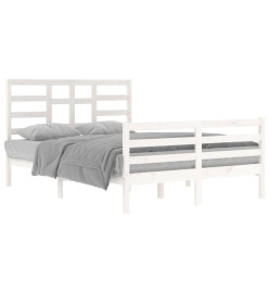 Cadre de lit Blanc Bois massif 140x200 cm
