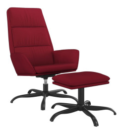 Chaise de relaxation avec repose-pied Rouge bordeaux Velours