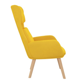 Chaise de relaxation Jaune moutarde Velours