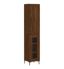 Buffet haut Chêne marron 34,5x34x180 cm Bois d'ingénierie