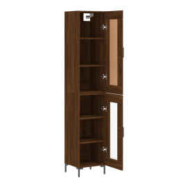 Buffet haut Chêne marron 34,5x34x180 cm Bois d'ingénierie