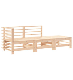 Salon de jardin 3 pcs avec coussins bois massif