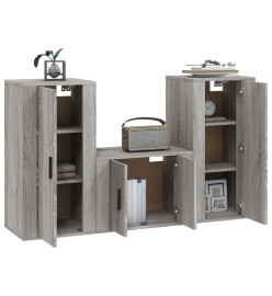 Ensemble de meubles TV 3 pcs Sonoma gris Bois d'ingénierie