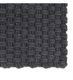 Tapis rectangulaire Anthracite 80x160 cm Coton