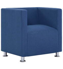 Fauteuil cube Bleu Tissu