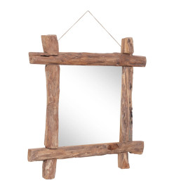 Miroir à bûches Naturel 70x70 cm Bois de récupération massif