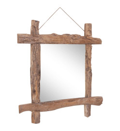 Miroir à bûches Naturel 70x70 cm Bois de récupération massif