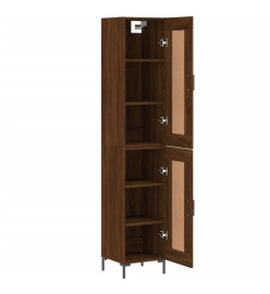 Buffet haut Chêne marron 34,5x34x180 cm Bois d'ingénierie