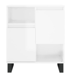 Buffets 2 pcs blanc brillant bois d'ingénierie