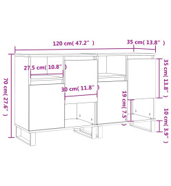 Buffets 2 pcs blanc brillant bois d'ingénierie