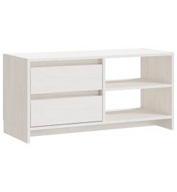 Meuble TV Blanc 80x31x39 cm Bois de pin massif