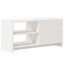 Meuble TV Blanc 80x31x39 cm Bois de pin massif