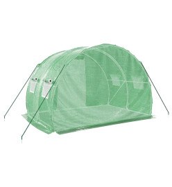 Serre avec cadre en acier vert 6 m² 3x2x2 m