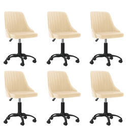 Chaises pivotantes à manger lot de 6 crème velours