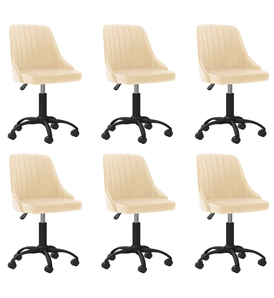 Chaises pivotantes à manger lot de 6 crème velours