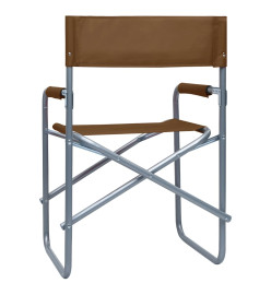 Chaises de metteur en scène 2 pcs Acier Marron