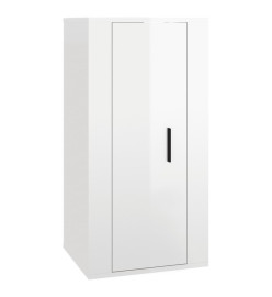 Ensemble de meubles TV 6 pcs Blanc brillant Bois d'ingénierie