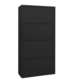 Armoire de bureau Anthracite 90x40x180 cm Acier et verre trempé