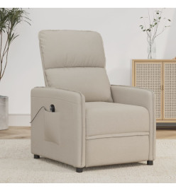 Fauteuil inclinable électrique Crème Tissu microfibre