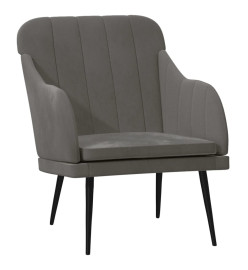 Fauteuil Gris foncé 63x76x80 cm Velours