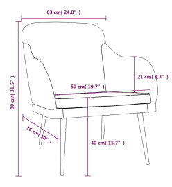 Fauteuil Gris foncé 63x76x80 cm Velours