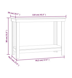 Banc de travail Blanc 110x50x80 cm Bois de pin massif