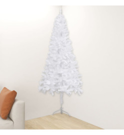 Sapin de Noël artificiel d'angle Blanc 180 cm PVC