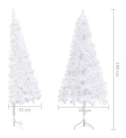 Sapin de Noël artificiel d'angle Blanc 180 cm PVC