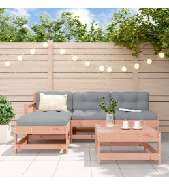 Salon de jardin 5 pcs avec coussins bois massif douglas