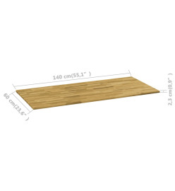 Dessus de table Bois de chêne Rectangulaire 23 mm 140x60 cm