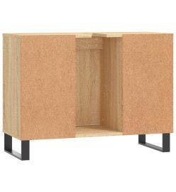 Armoire salle de bain chêne sonoma 80x33x60cm bois d'ingénierie