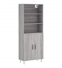 Buffet haut Sonoma gris 69,5x34x180 cm Bois d'ingénierie