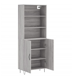 Buffet haut Sonoma gris 69,5x34x180 cm Bois d'ingénierie