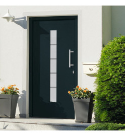 Porte d'entrée Aluminium et PVC Anthracite 100x210 cm