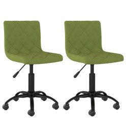 Chaises pivotantes à manger lot de 2 vert clair velours